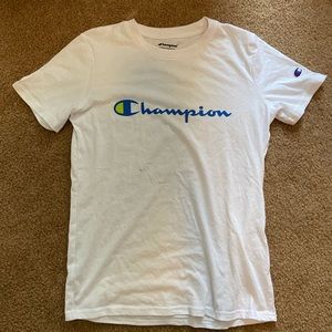 XL Kids champion logo white tee